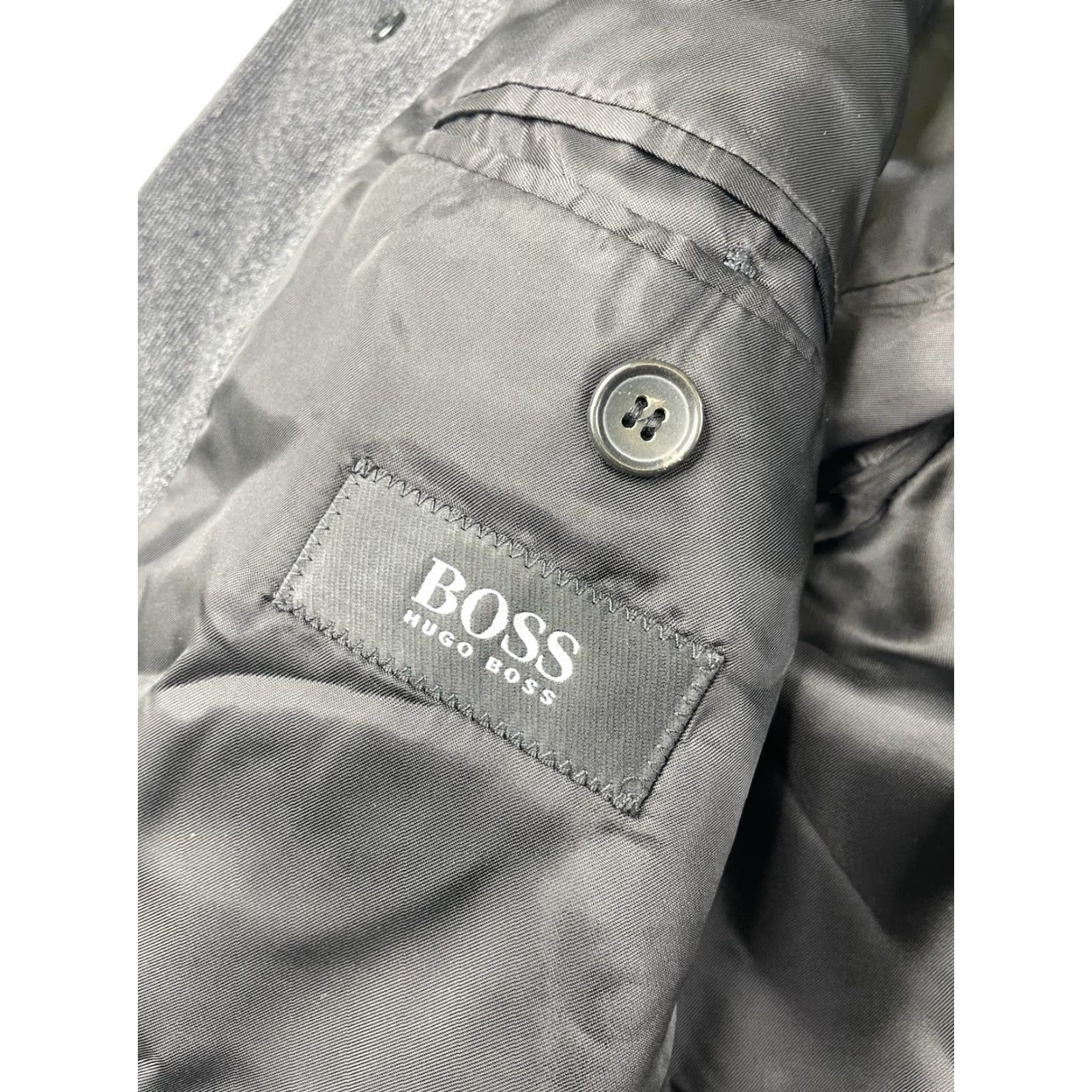 Hugo Boss HUGO BOSS Coat Overcoat Wool Blend Long Winter Trench Black 48R Men Mens Reg Size US M / EU 48-50 / 2 - 2 Thumbnail