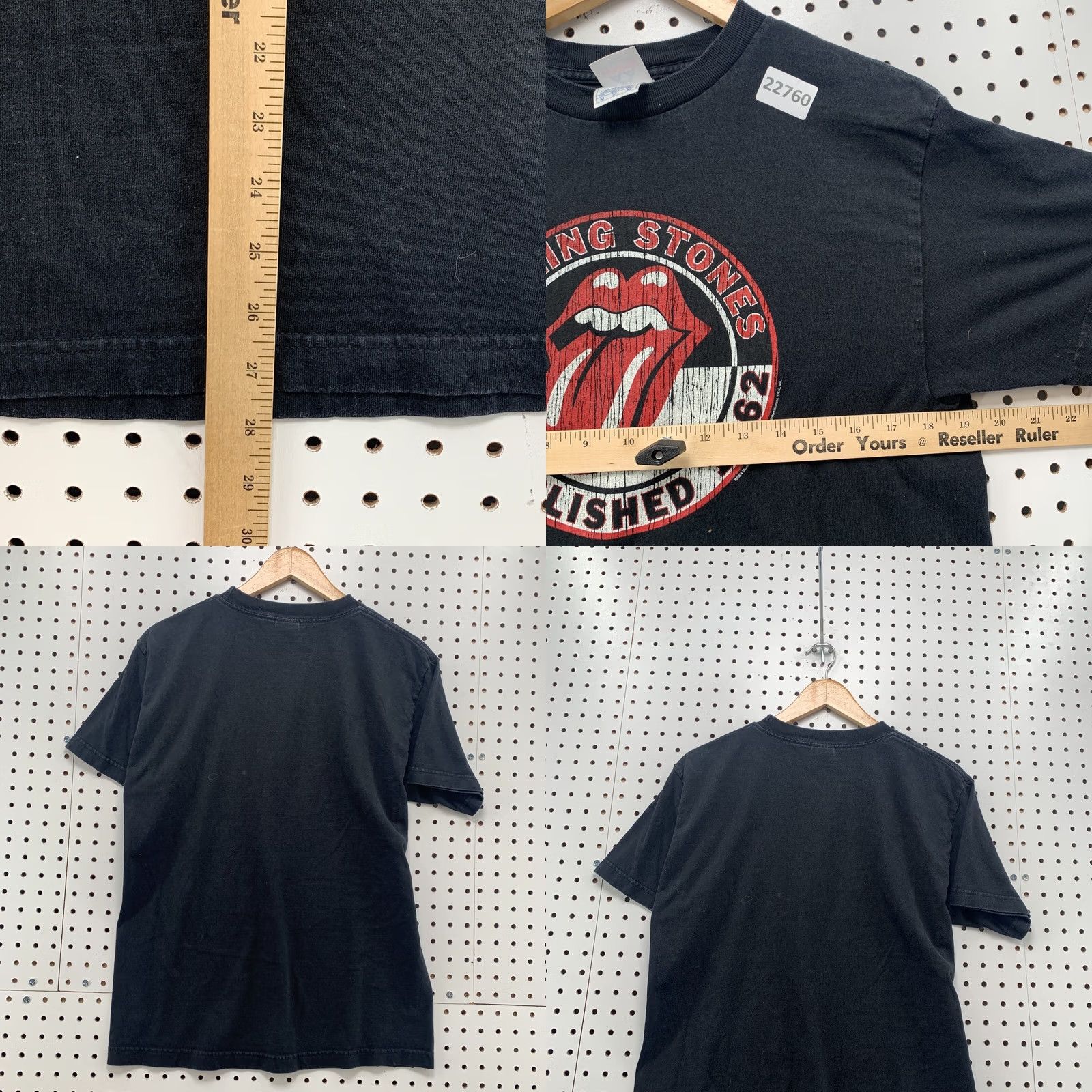 Vintage Rolling Stones Shirt Black Tongue Lips Graphic Adult Medium 19.5x27.5 Music Band Size US M / EU 48-50 / 2 - 9 Thumbnail