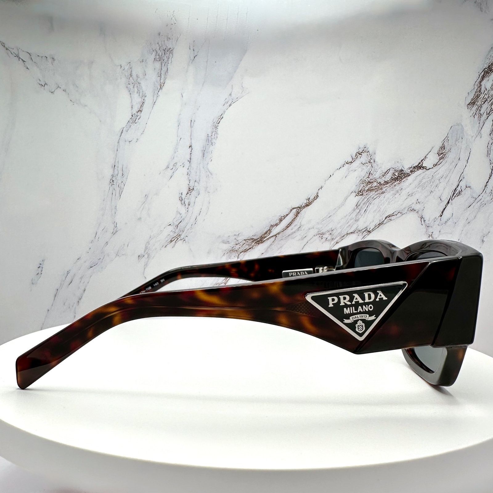 Prada New PRADA Sunglasses Brown Root Tortoise Square Plaque Logo Size ONE SIZE - 21 Thumbnail