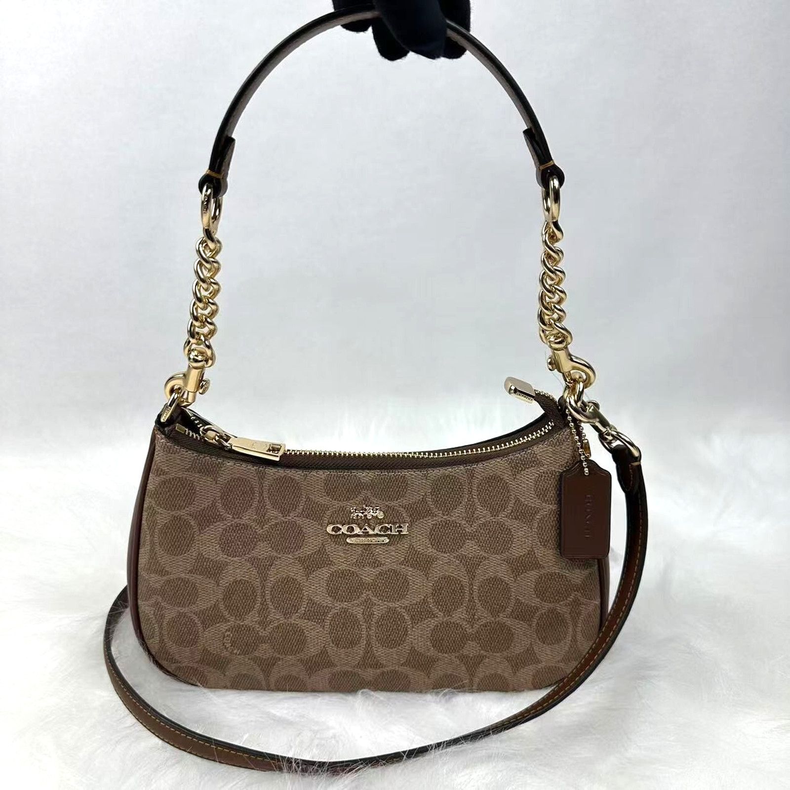 Coach Coach Teri Shoulder Crossbody Bag Signature Canvas/Tan/Brown Size ONE SIZE - 1 Thumbnail