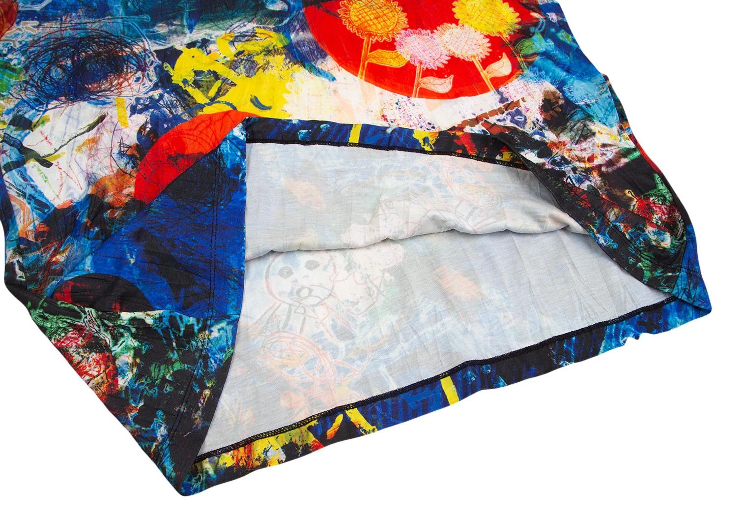 Issey Miyake Graphic Print Pleats T-Shirt in Blue Multi Color Size US M / EU 48-50 / 2 - 6 Thumbnail