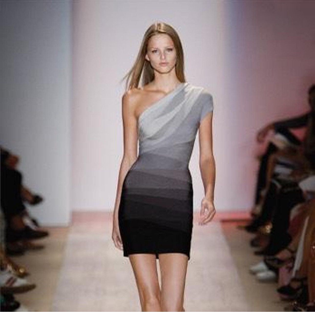 slim fit dress slacks Ombre grey bandage dress style Lucy Mecklenburgh main image 0