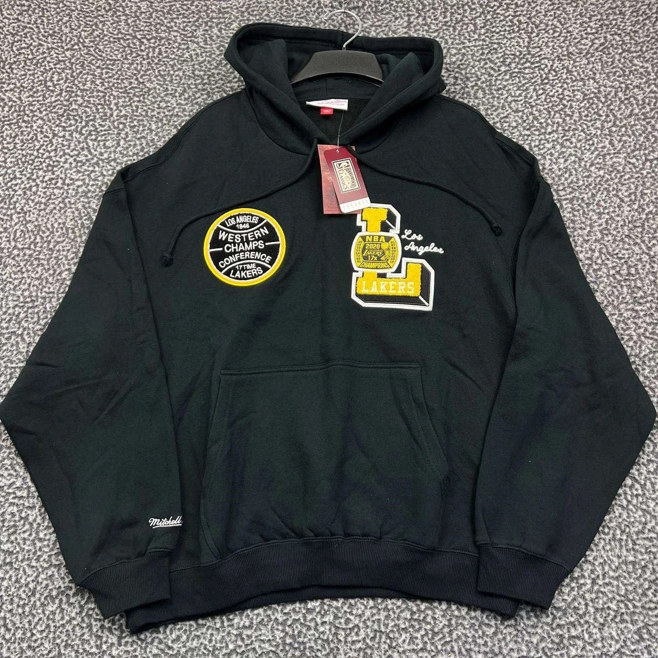 Los Angeles LA Lakers Hoodie Men Black NBA Pullover New M