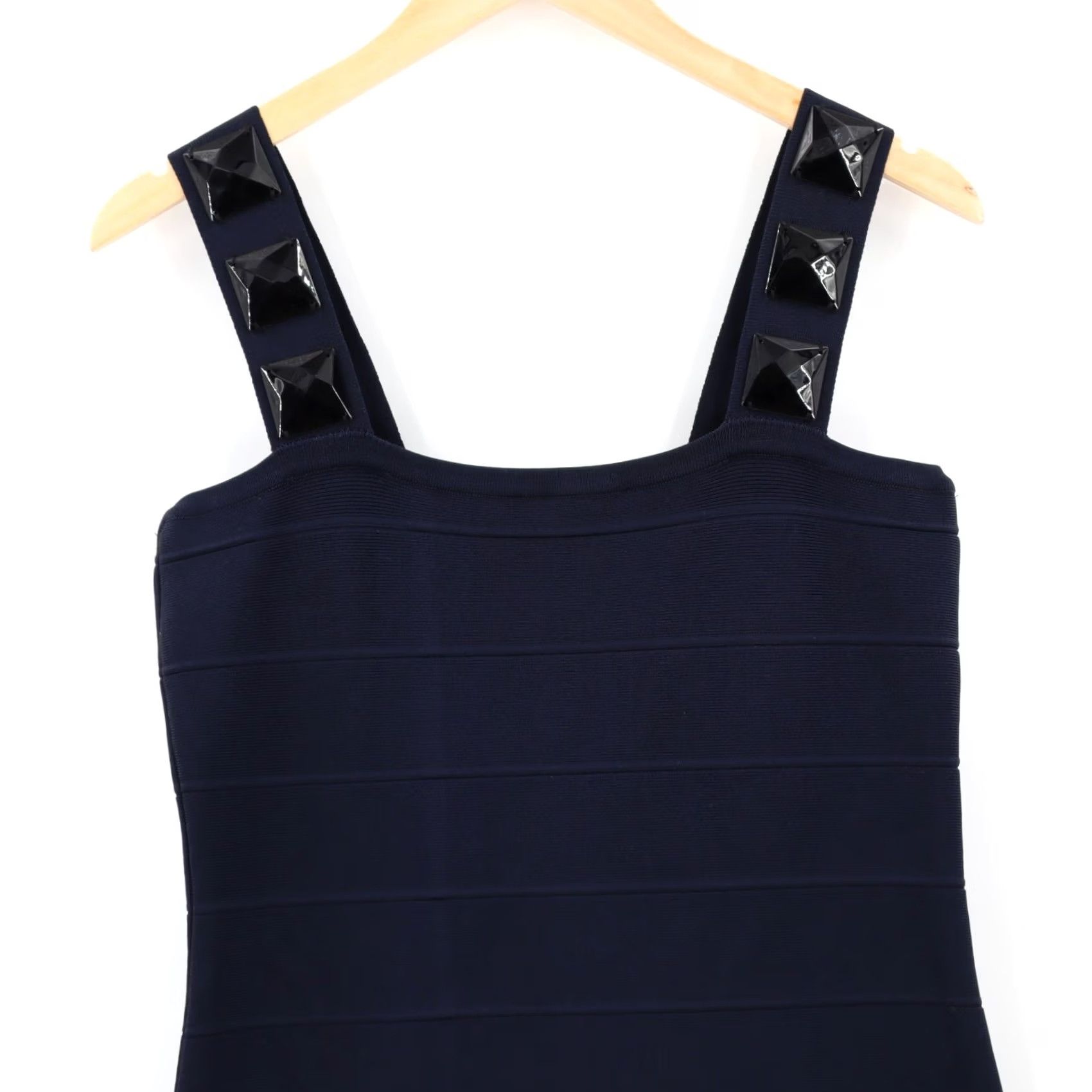 Alice + Olivia Alice + Olivia Dress Sleeveless Body Con Navy Straps Square Neck Party Cocktail Womens M Size M / US 6-8 / IT 42-44 - 3 Thumbnail