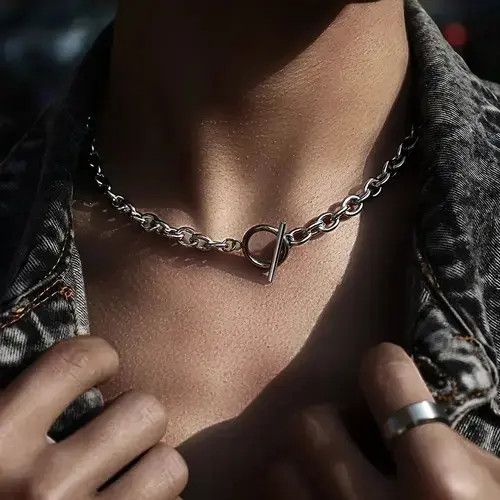 Other 45 CM Simple Toggle Clasps Choker Chain Necklace Size ONE SIZE - 4 Thumbnail
