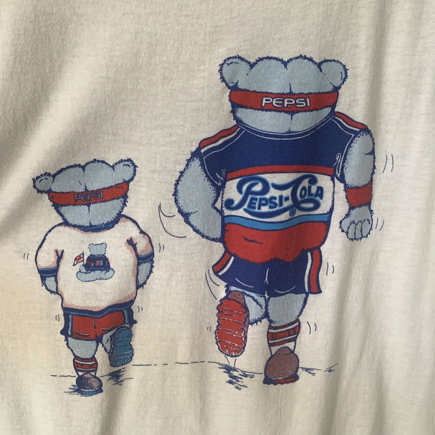 Vintage VINTAGE Pepsi Cola Bears 1247 T-Shirt Single Stitch Adult XL White Cotton Knit Crew Neck Men Size US XL / EU 56 / 4 - 7 Thumbnail