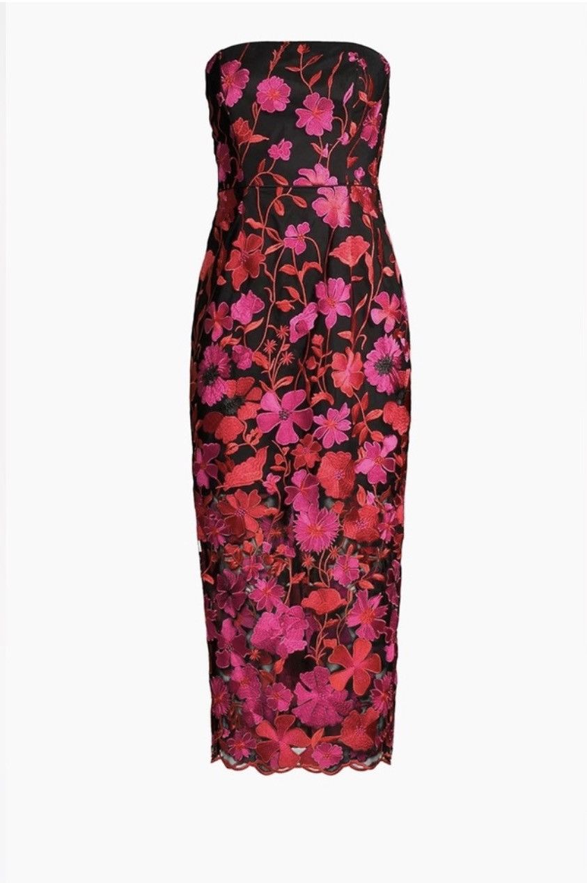 MILLY Milly Floral-Embroidered Midi Dress size 2 Size XS / US 0-2 / IT 36-38 - 4 Thumbnail