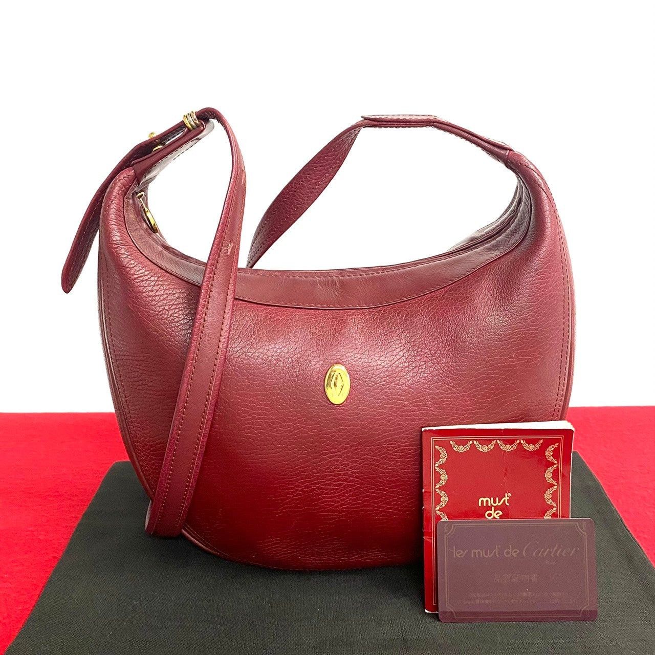 Cartier Cartier Shoulder Bag Wine Leather Size ONE SIZE - 1 Thumbnail
