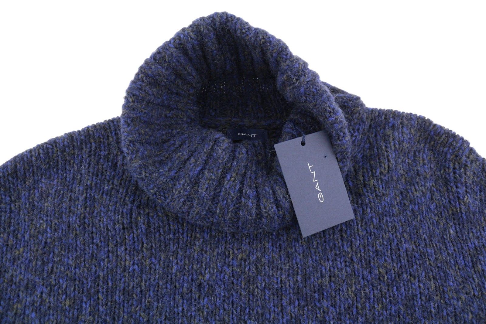 Gant MULTI YARN TURTLE L Evening Blue Wool Alpaca Jumper 87231 Size L / US 10 / IT 46 - 4 Thumbnail
