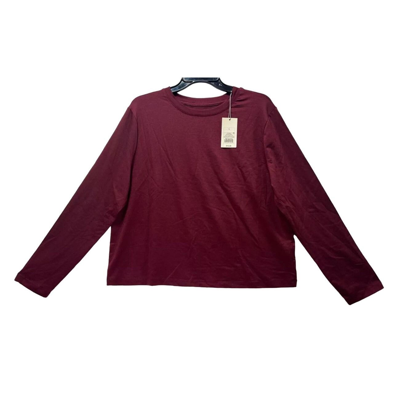 Other A New Day - Women's Long Sleeve T-Shirt - Burgundy - Large Size L / US 10 / IT 46 - 2 Thumbnail
