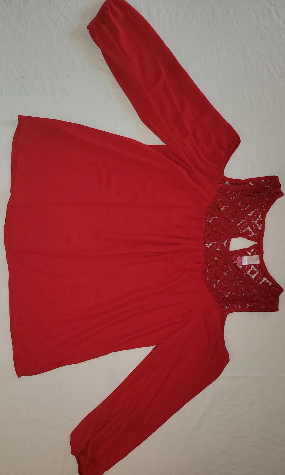 Designer No Boundries women's Medium[7-9] red blouse long sleeve Size M / US 6-8 / IT 42-44 - 1 Thumbnail