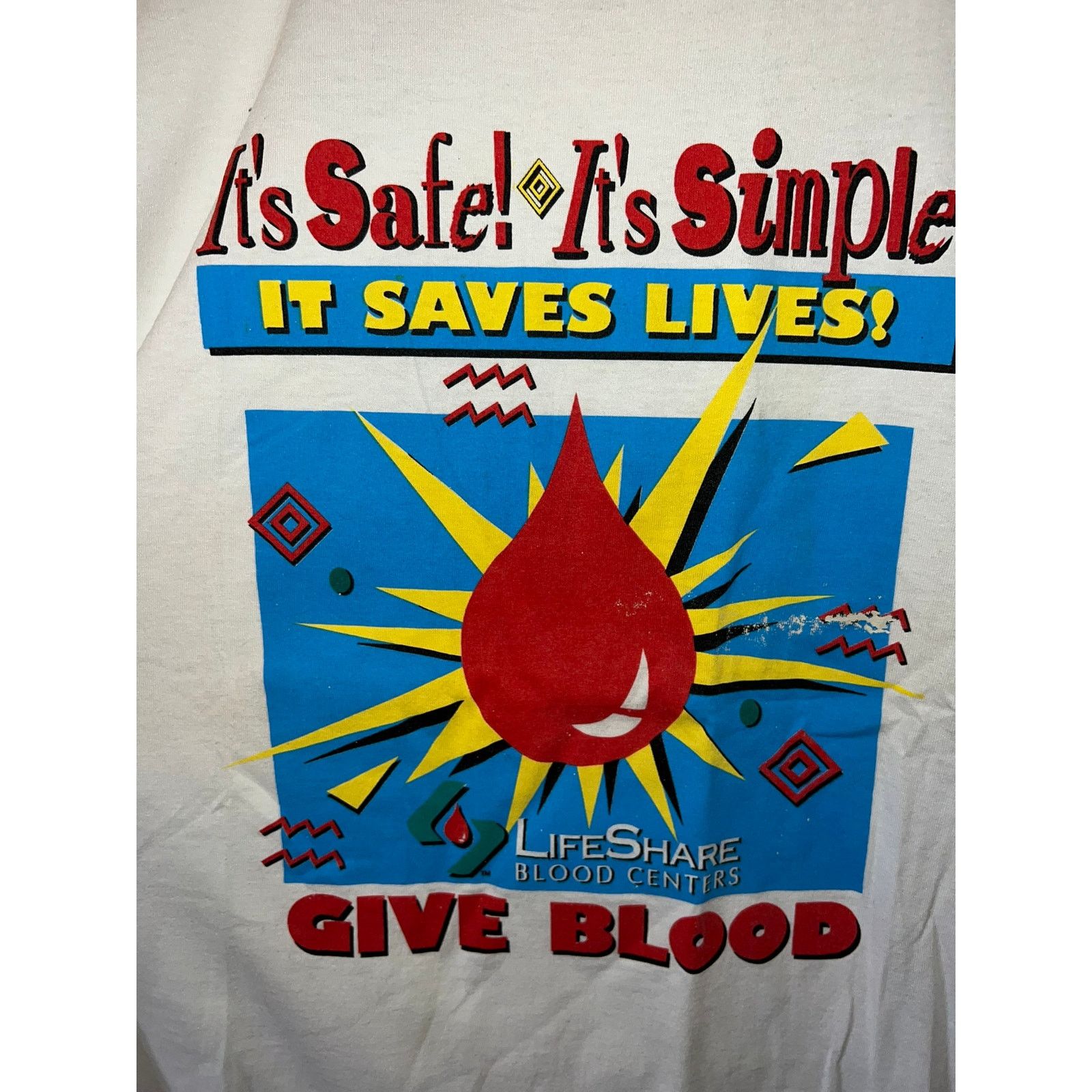 Fruit Of The Loom Vintage Blood Shirt Lifeshare Center Give Blood Graphic Size US XL / EU 56 / 4 - 2 Thumbnail