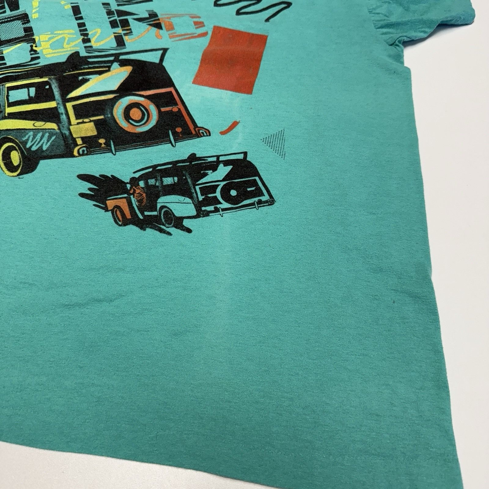 Vintage Vintage 90s Wave Round Surf T Shirt Mens XL Teal Woody Car S Size US XL / EU 56 / 4 - 7 Thumbnail