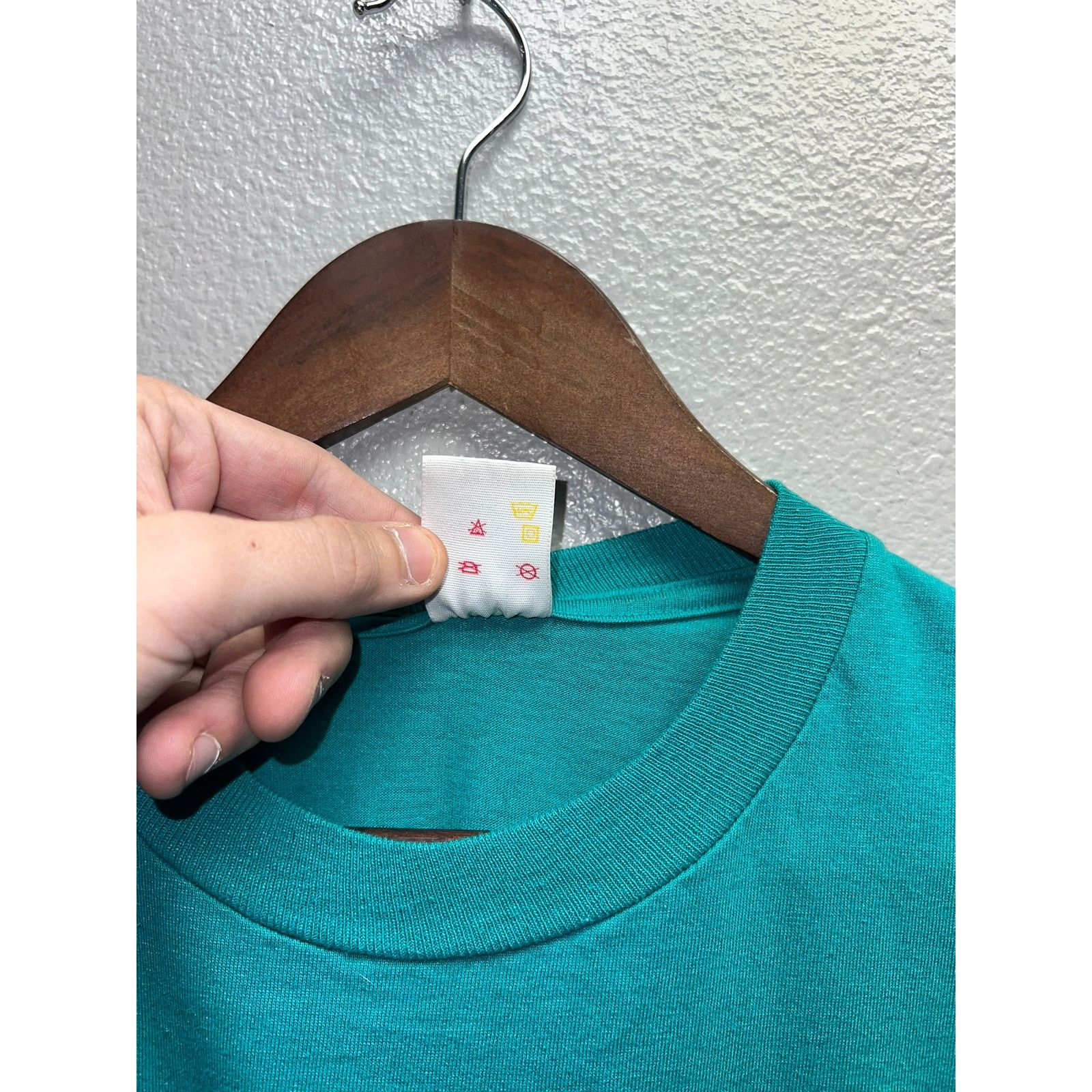 Jerzees Vintage Green Blank Shirt Jerzees 50/50 Teal USA 90s Large Size US L / EU 52-54 / 3 - 6 Thumbnail