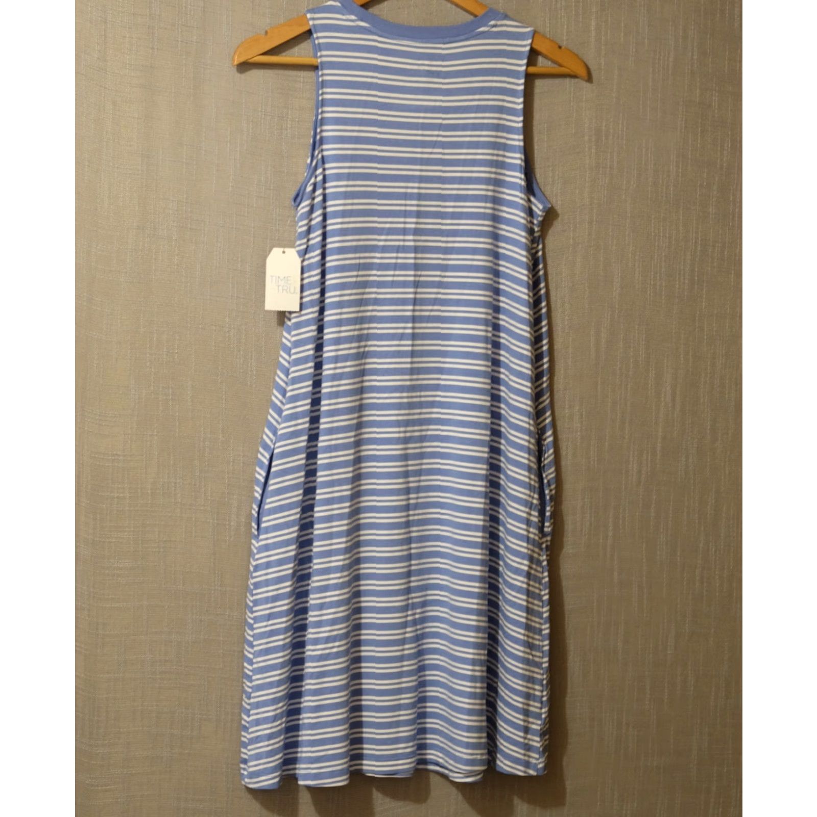 Vintage VINTAGE Time and Tru Shirt Dress Womens S Blue/White Striped Sleeveless Tank Dress Casual Size S / US 4 / IT 40 - 5 Thumbnail