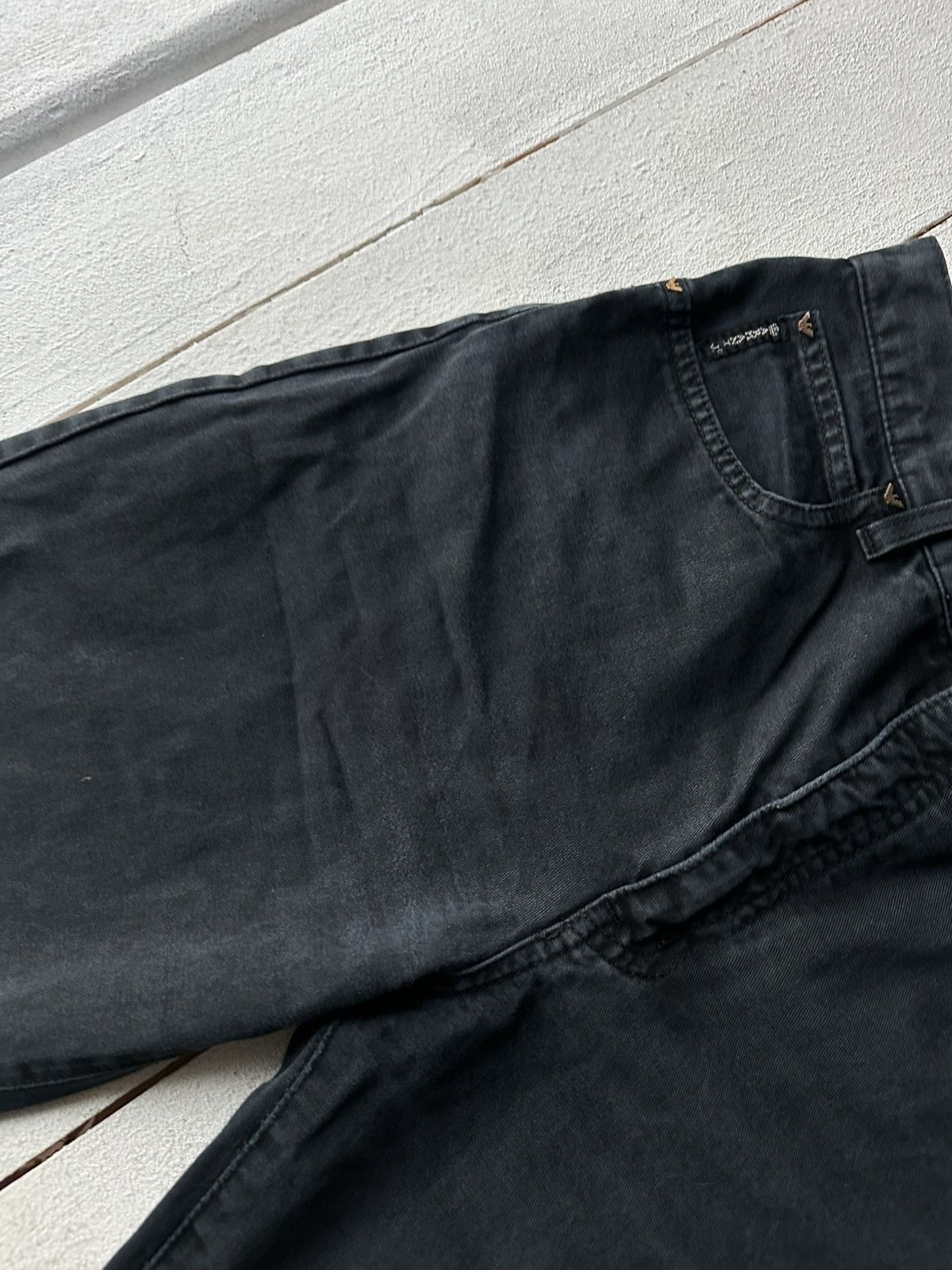 Armani 🚨Y2K WOMEN ARMANI JEANS WITH LOGO AVANT GARDE DENIM PANTS Size 29" - 13 Thumbnail