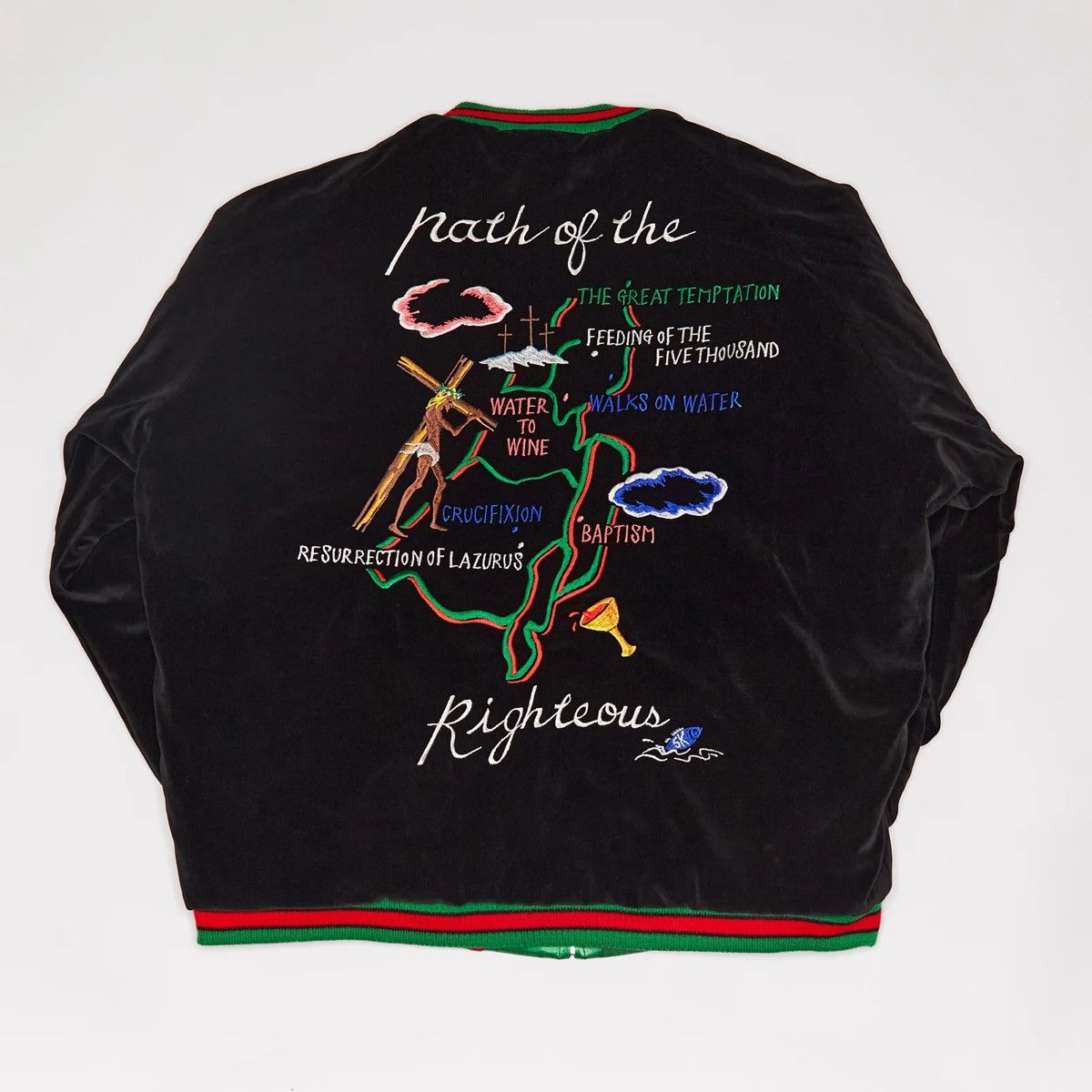 DENIM TEARS × Saint Michael SAINT MICHAEL X DENIM TEARS REVERSIBLE SUKAIJYAN BOMBER Size US XL / EU 56 / 4 - 4 Thumbnail