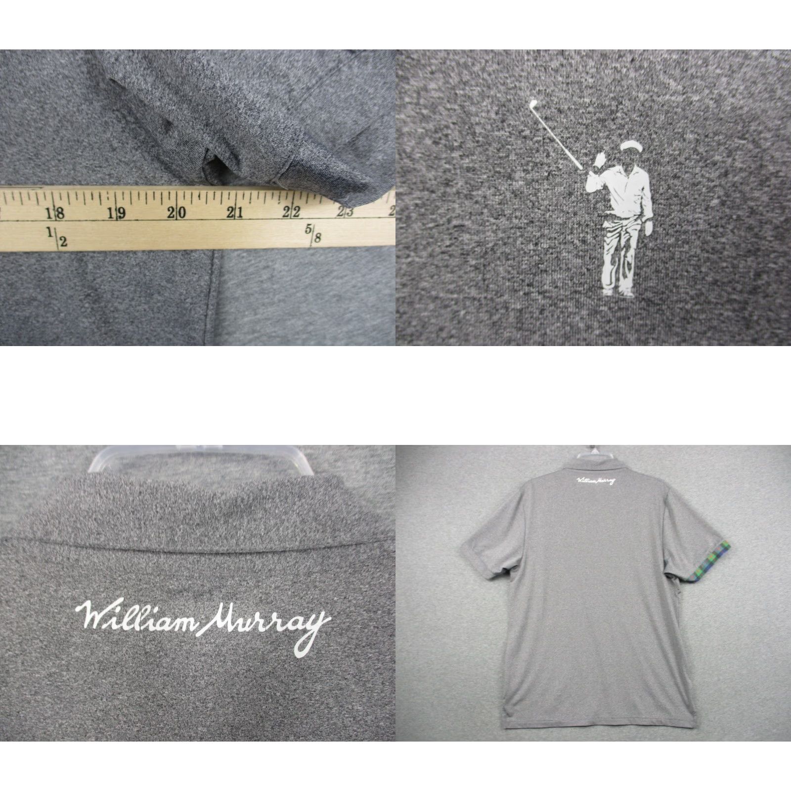 Vintage Rugby William Murray Polo Shirt Mens Medium Gray Plaid Golf Preppy Short Sleeve Shirt Polo Casual Button Logo Christmas 90s Theme? Size US M / EU 48-50 / 2 - 8 Thumbnail