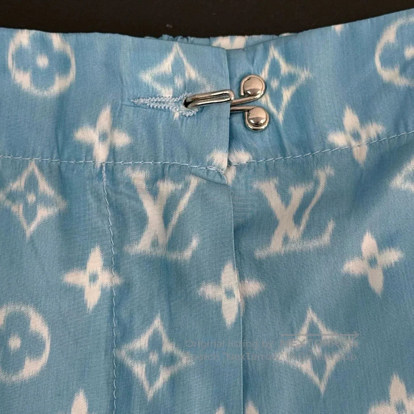 Louis Vuitton Louis Vuitton Blue Logo Silk Blend Pants. Size US 36 / EU 52 - 7 Thumbnail