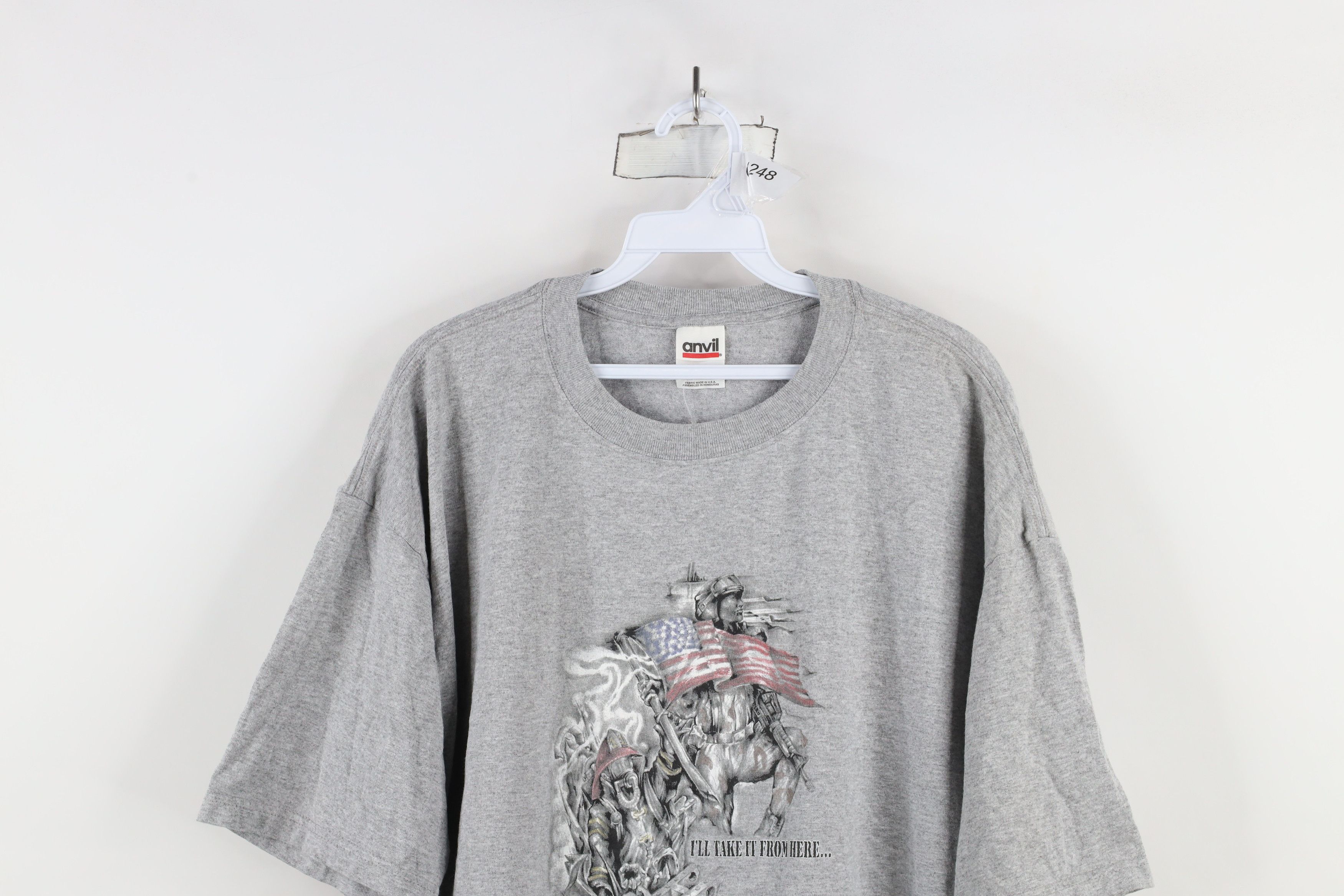 Vintage Vintage Y2K 9/11 Operation Enduring Freedom T-Shirt Gray Size US XXL / EU 58 / 5 - 2 Thumbnail