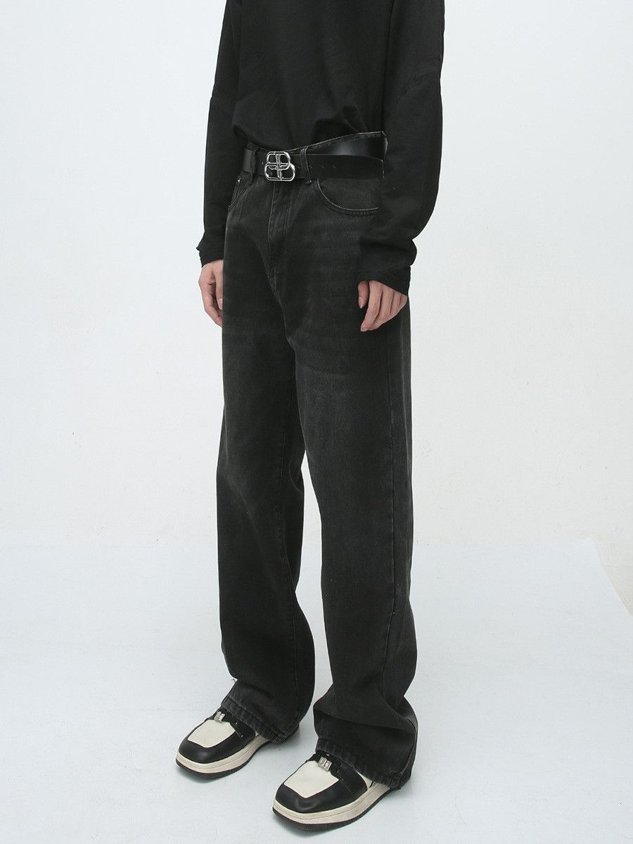 Vintage Men's Retro Loose Straight Leg Black Y2K Jeans Size US 32 / EU 48 - 3 Thumbnail