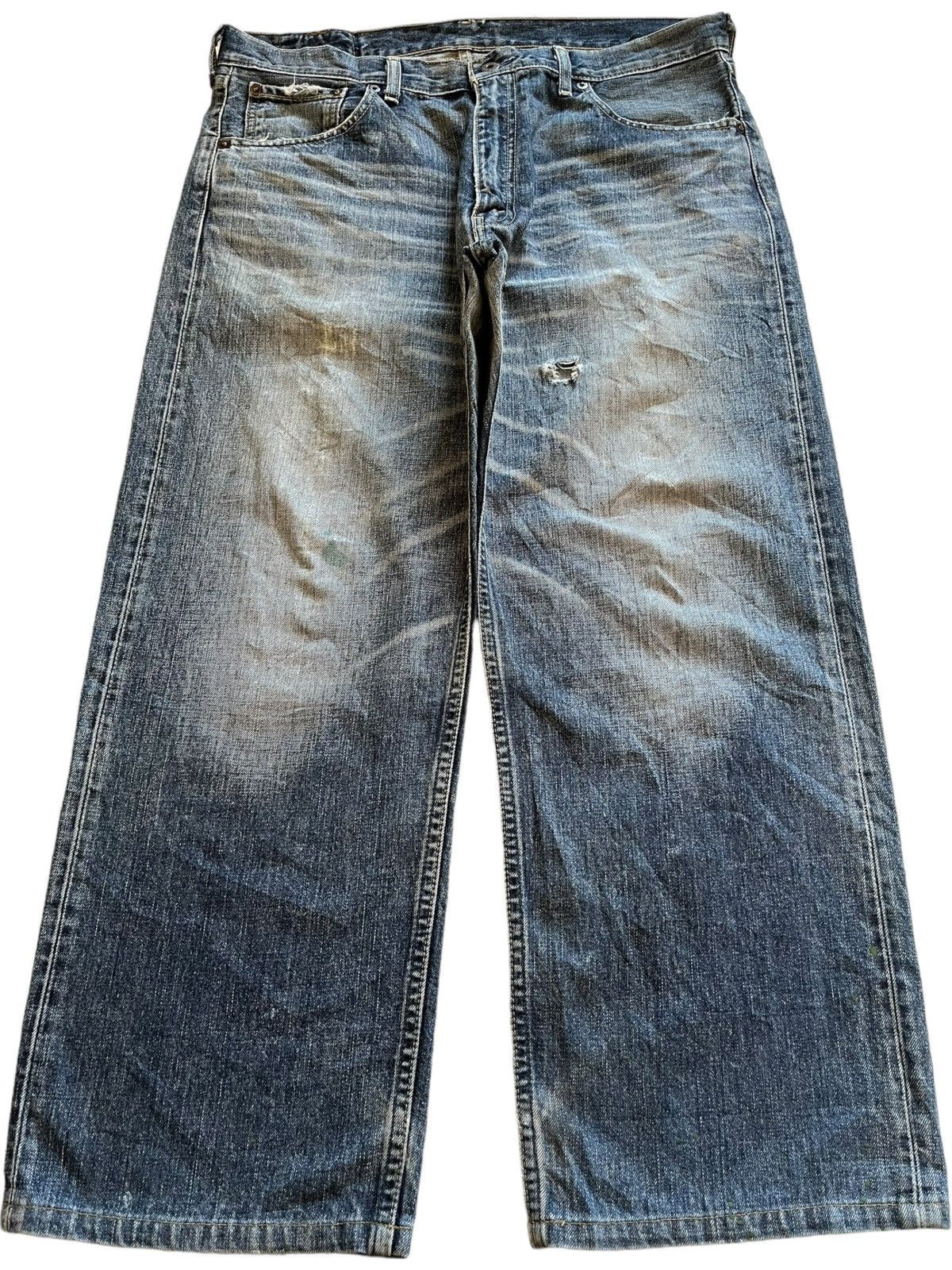 Levi's Vintage 90s Levis 503 Bartacks Blue Wash Ripped Baggy Jeans Size US 36 / EU 52 - 1 Thumbnail