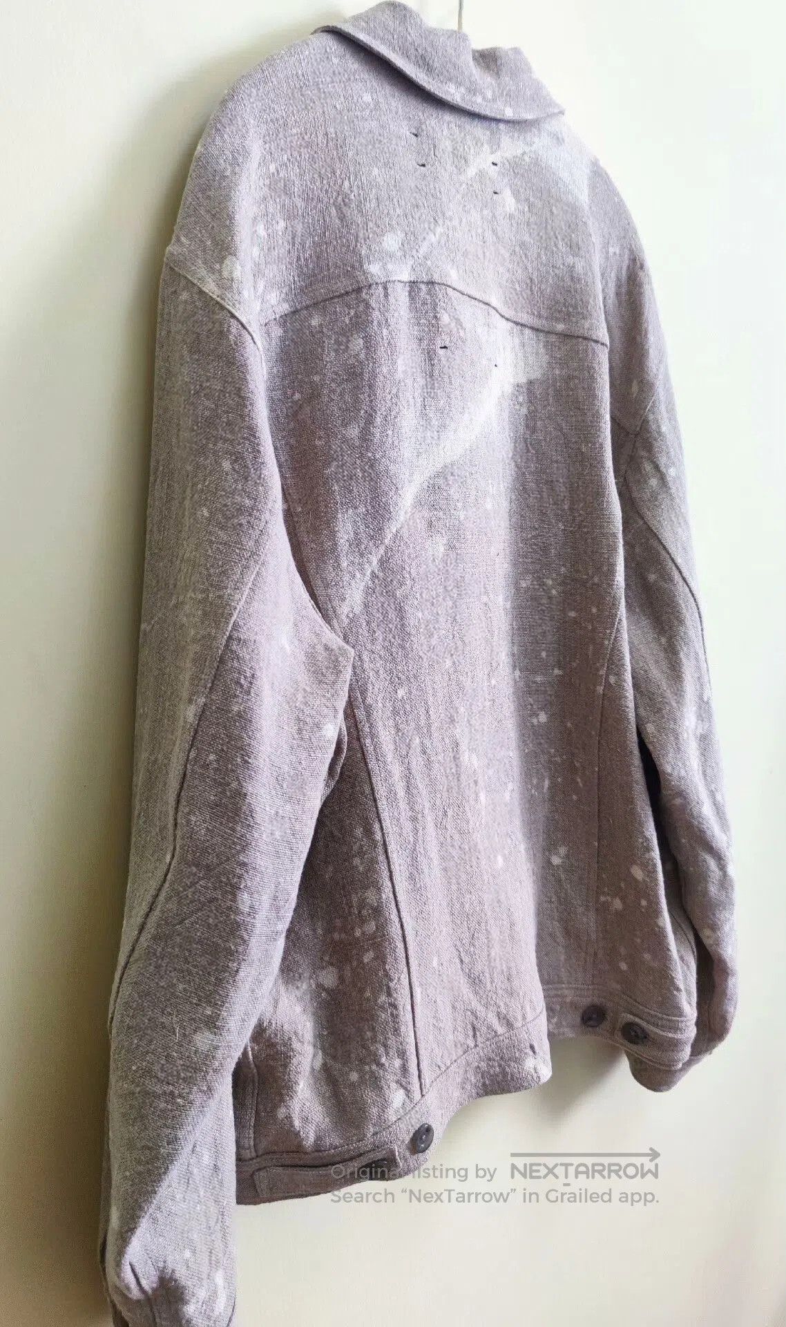 Song For The Mute Artisan Linen Painted Coat for Men. Size US M / EU 48-50 / 2 - 5 Thumbnail