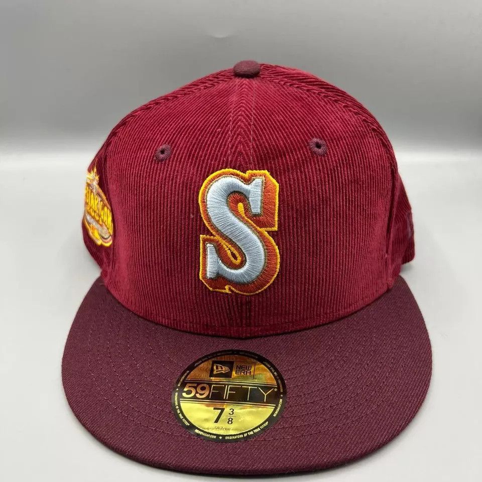 New Era Seattle Mariners Hat Men 7 3/8 Corduroy Fitted Cap New Size ONE SIZE - 2 Thumbnail