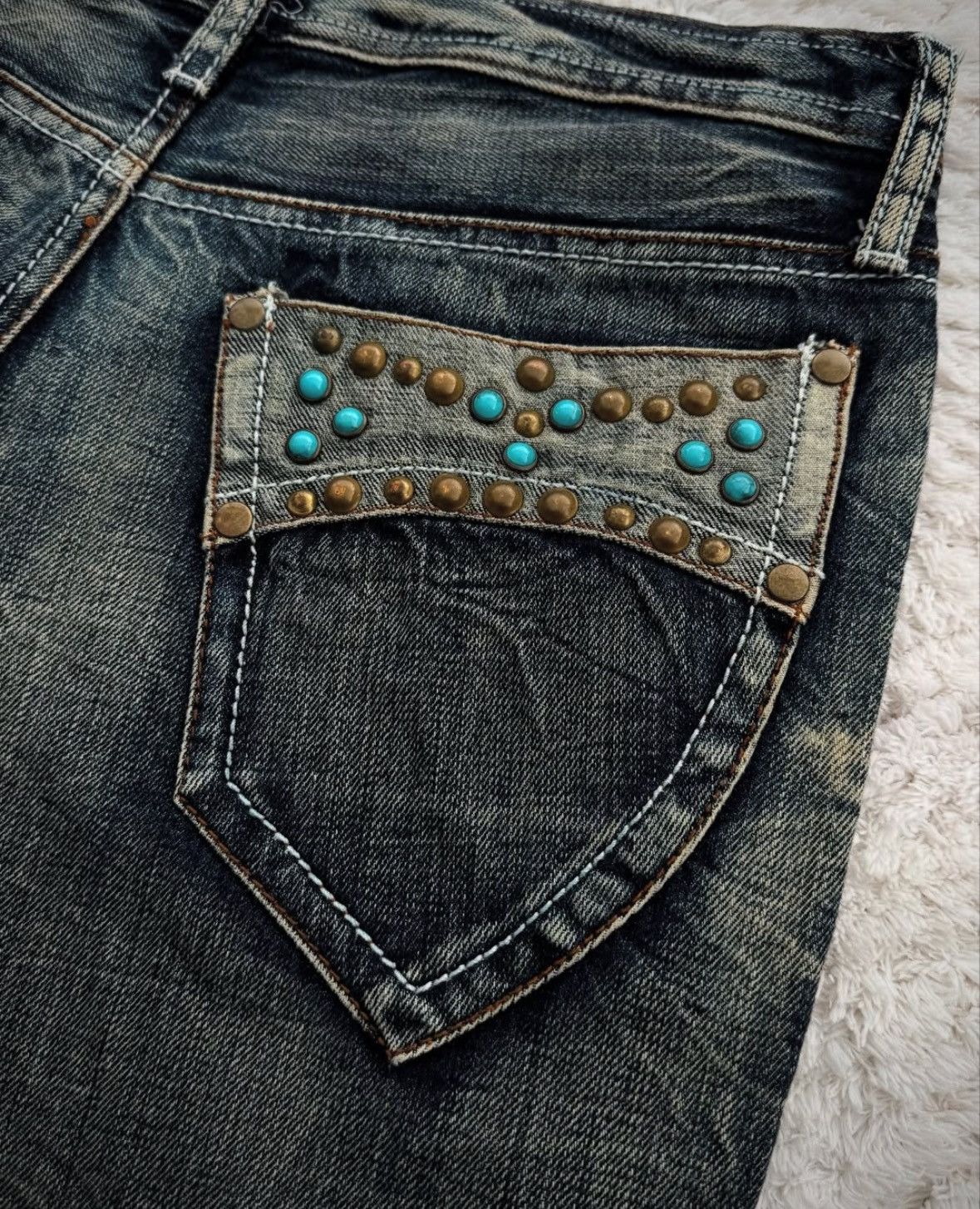 If Six Was Nine × Japanese Brand × Tornado Mart Semantic Design Mud Wash Slashed Bootcut Jeans Size US 30 / EU 46 - 3 Thumbnail