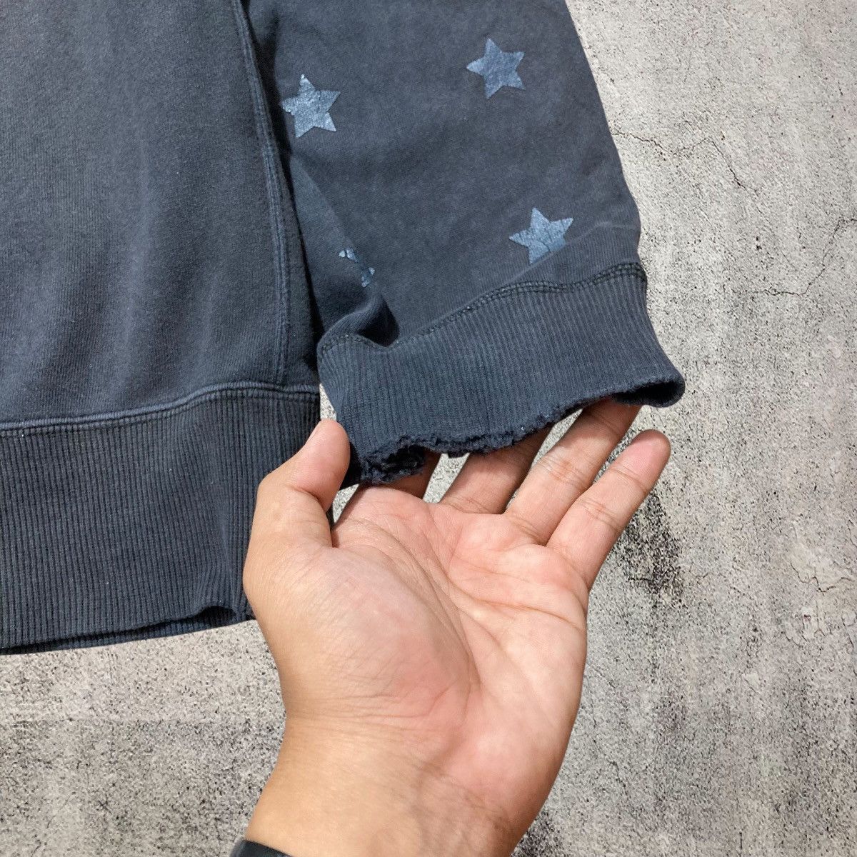 Japanese Brand Vintage Trashed Xlarge Stars Logo Fur Ziphoodie Y2k Black Size US XL / EU 56 / 4 - 12 Thumbnail
