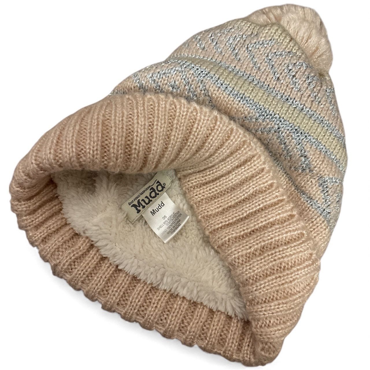The Unbranded Brand MUDD Girls Pink and Blue Pom Pom Hat One Size Size ONE SIZE - 2 Thumbnail