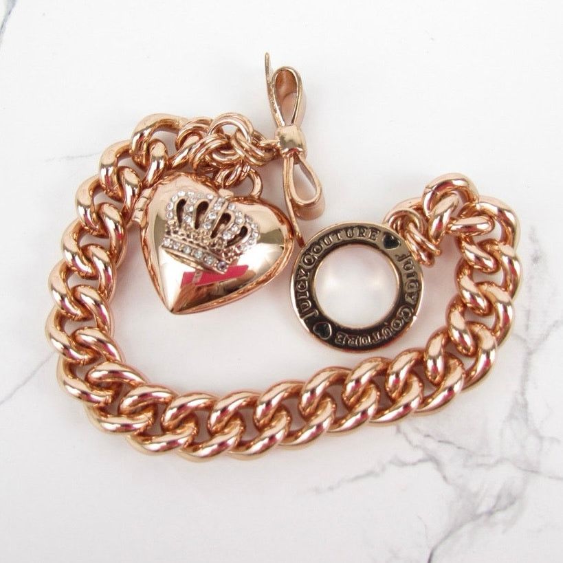 Juicy Couture juicy Couture Bow Toggle Heart Crown Locket Bracelet Size ONE SIZE - 2 Thumbnail