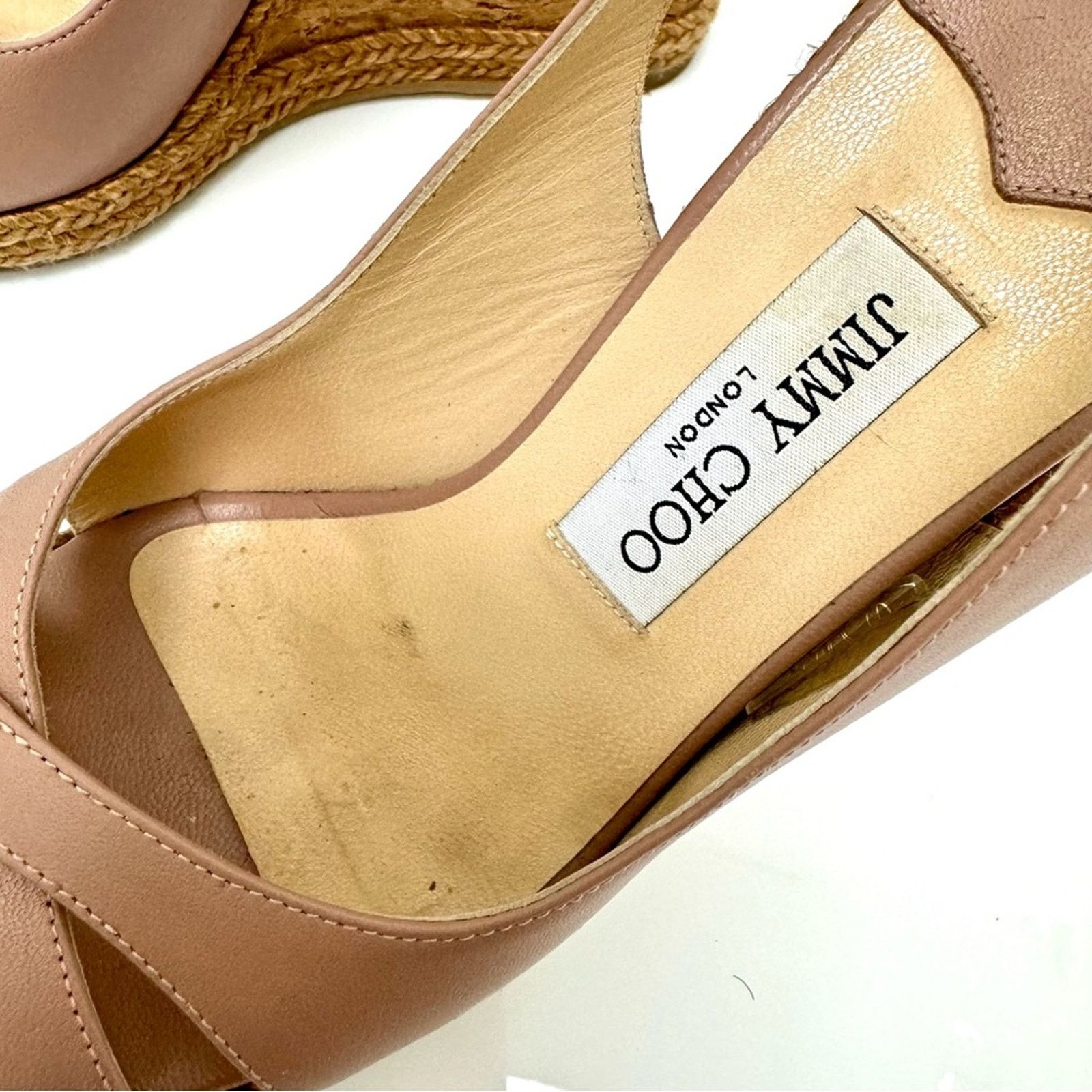 Jimmy Choo Jimmy Choo pink leather Amely wedge heeled pumps, Size 38,5 Size US 8 / IT 38 - 7 Thumbnail