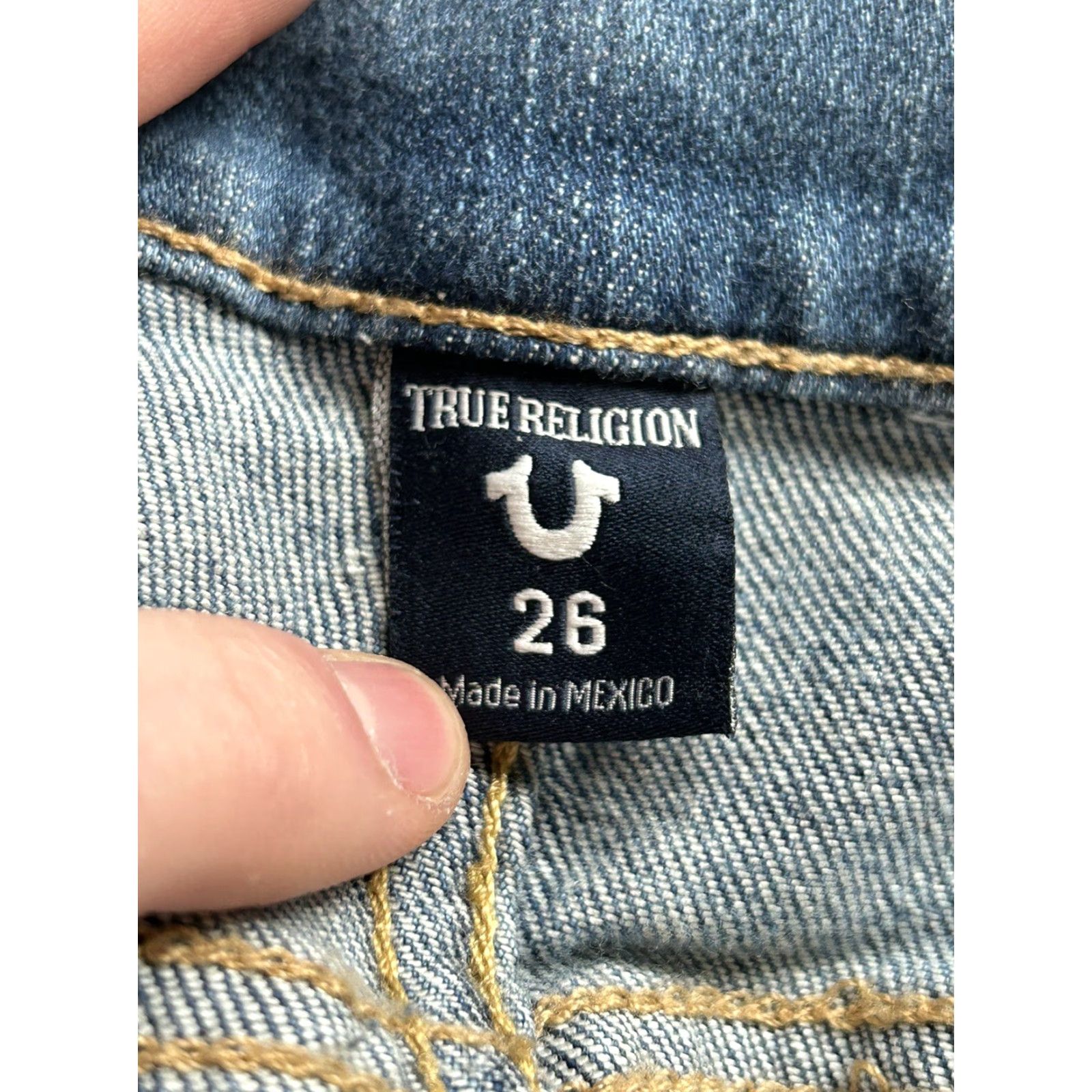 True Religion Womens True Religion Jeans Straight Mid Rise Distressed Blue Size 26 Size 26" / US 2 / IT 38 - 5 Thumbnail