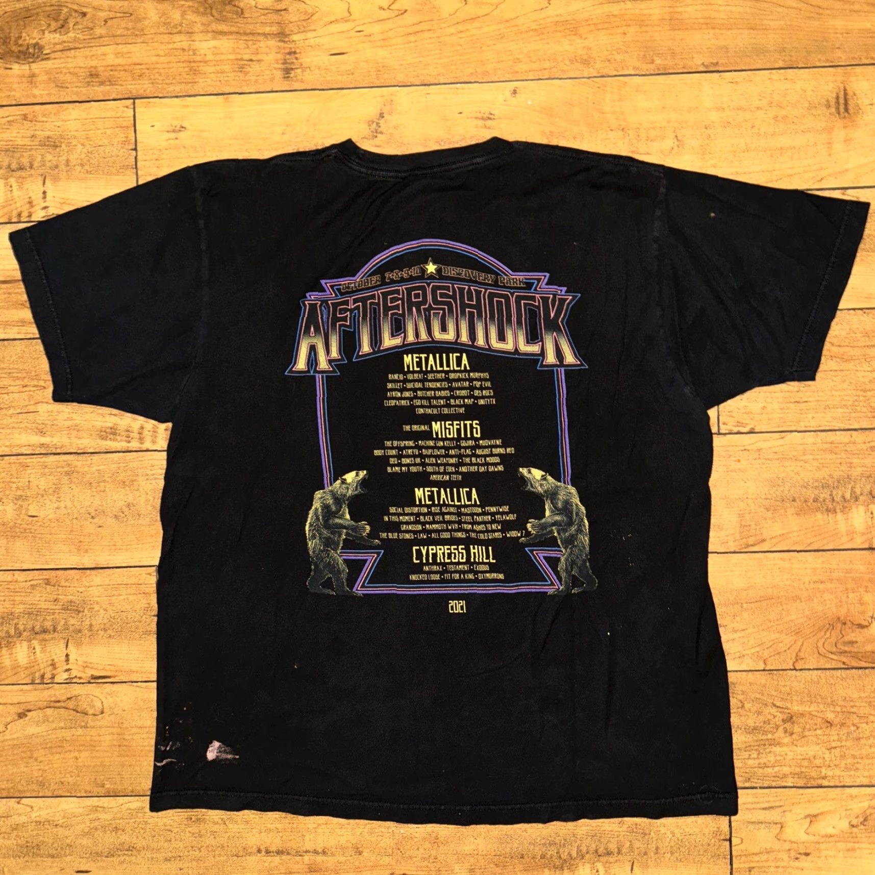 Vintage VINTAGE 2021 AfterShock Concert T-Shirt Black XL Metallica Misfits Cypress Hill Men's T-Shirt XL Black Bands Concert Memorabilia Size US XL / EU 56 / 4 - 6 Thumbnail