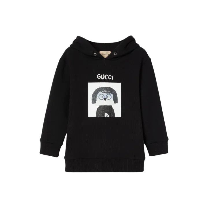 Gucci Gucci Kids' Black Hoodie with Print Size US M / EU 48-50 / 2 - 1 Thumbnail