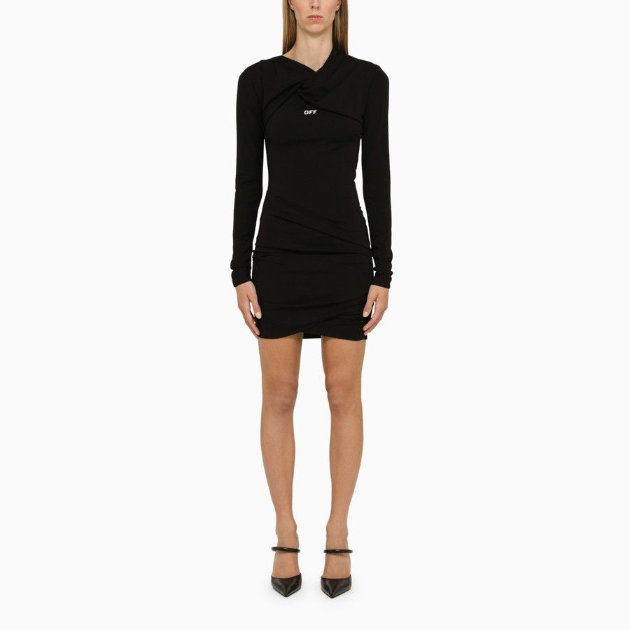 Off-White o1d2blof0924 Draped Dress in Black Size XS / US 0-2 / IT 36-38 - 1 Thumbnail