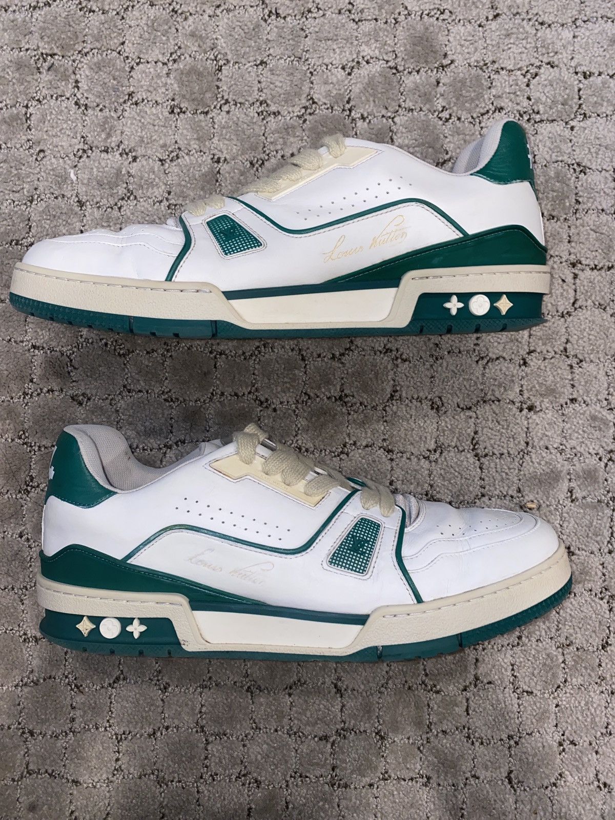 image of Louis Vuitton OG Virgil Green Trainer Shoes, Men's (Size 10)