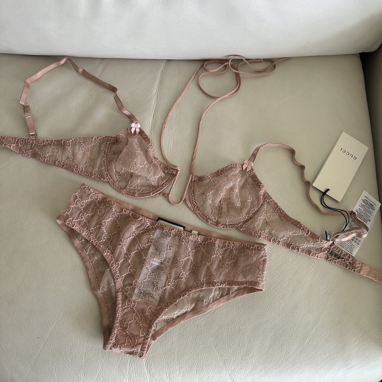 Gucci NWT GUCCI LINGERIE SET PINK GG TULLE LACE BOWS NECK AROUND H Size M / US 6-8 / IT 42-44 - 4 Thumbnail