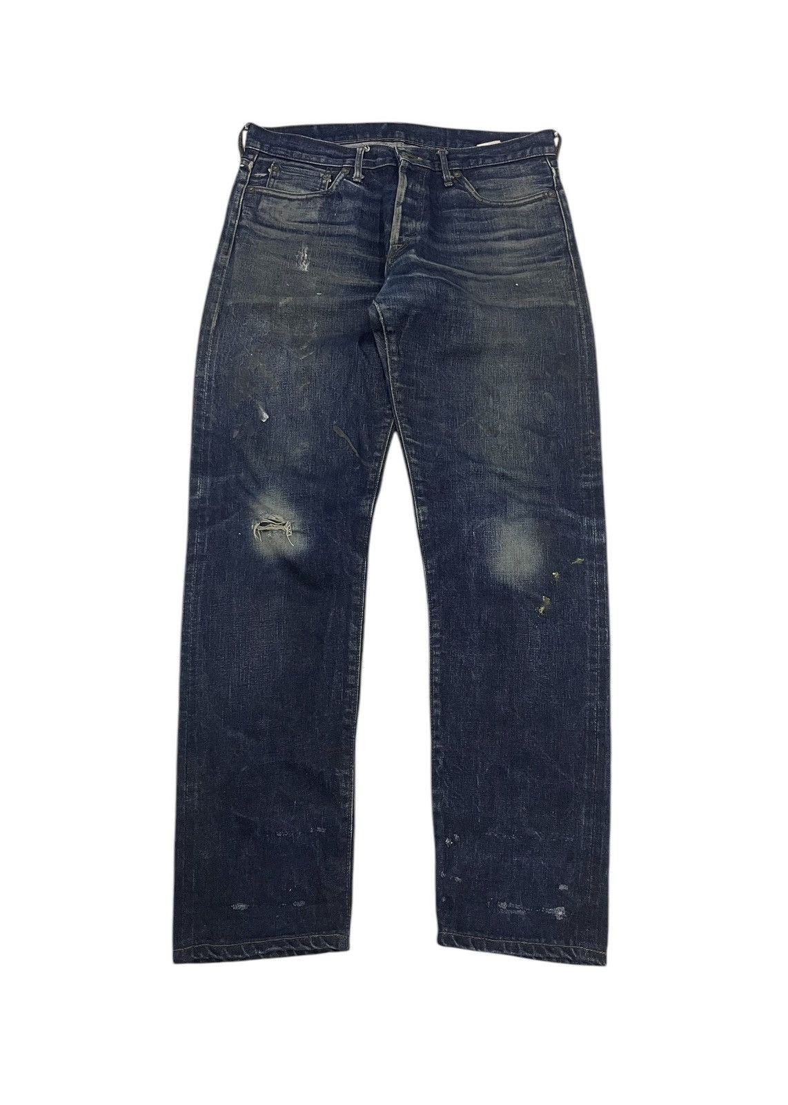 Blue Blue Japan × Japan Blue Distressed Japan Blue Jeans Selvedges Jeans Size US 32 / EU 48 - 1 Thumbnail