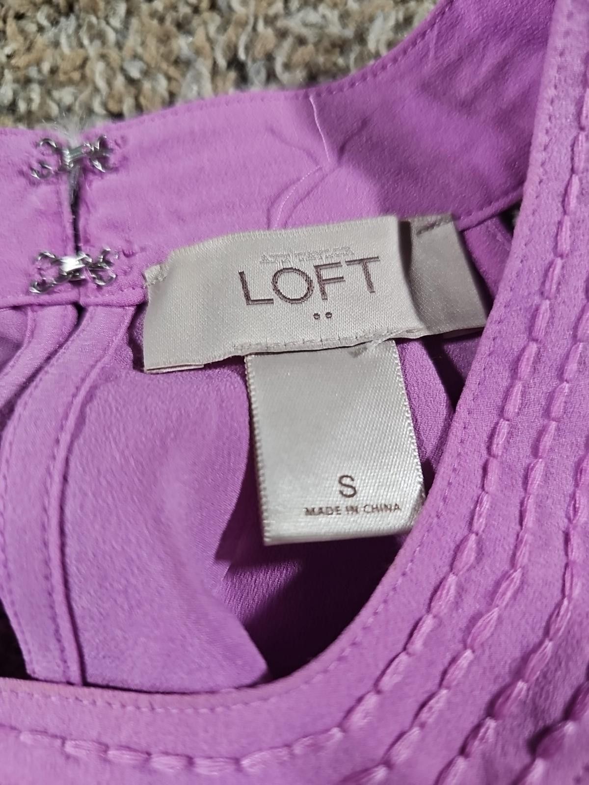 Designer Ann Taylor LOFT Size Small Purple Tank Top Size S / US 4 / IT 40 - 3 Thumbnail