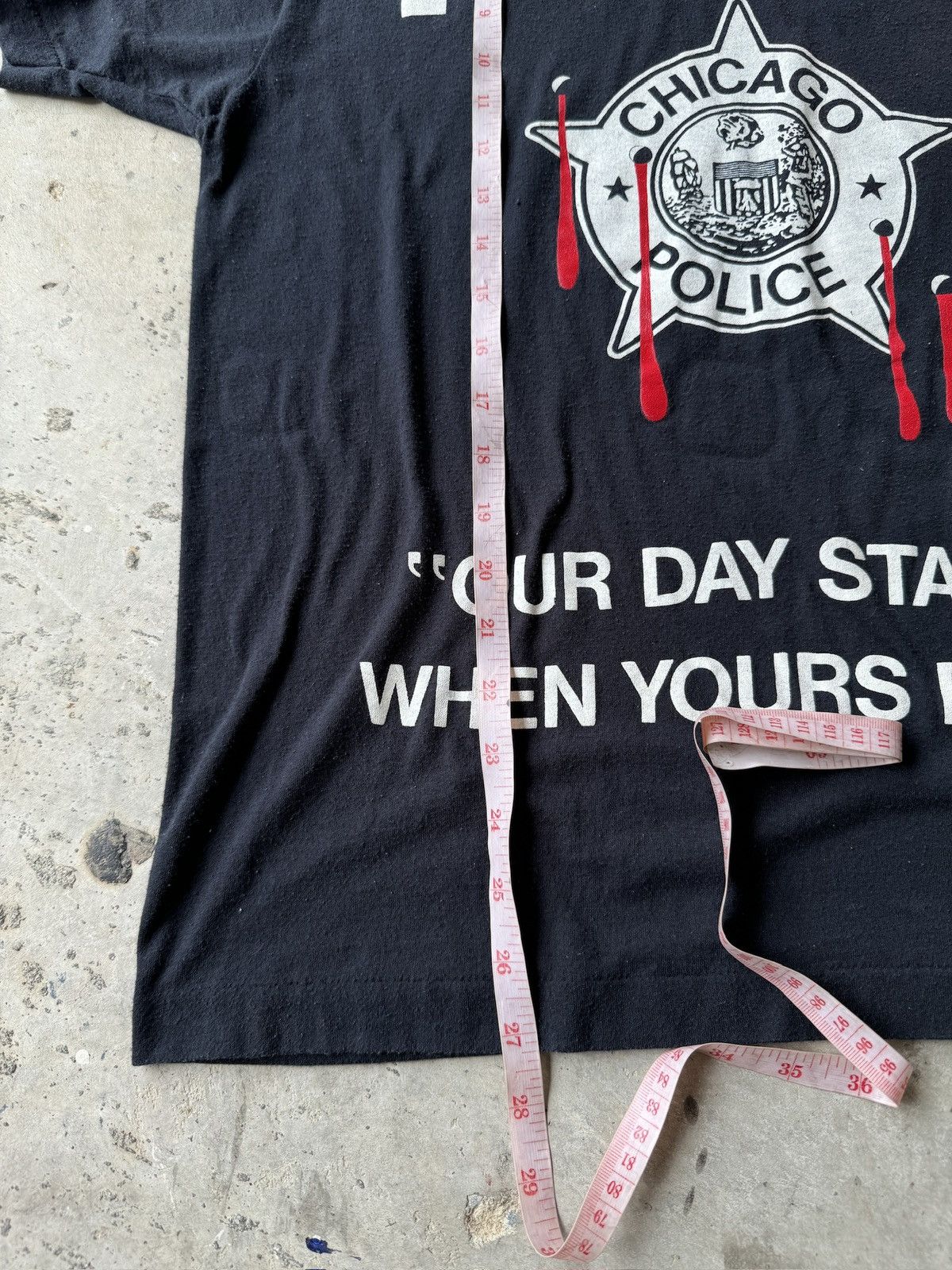 Vintage *RARE* 1991 90s VINTAGE CHICAGO POLICE GUN BLOOD Size US XL / EU 56 / 4 - 6 Thumbnail