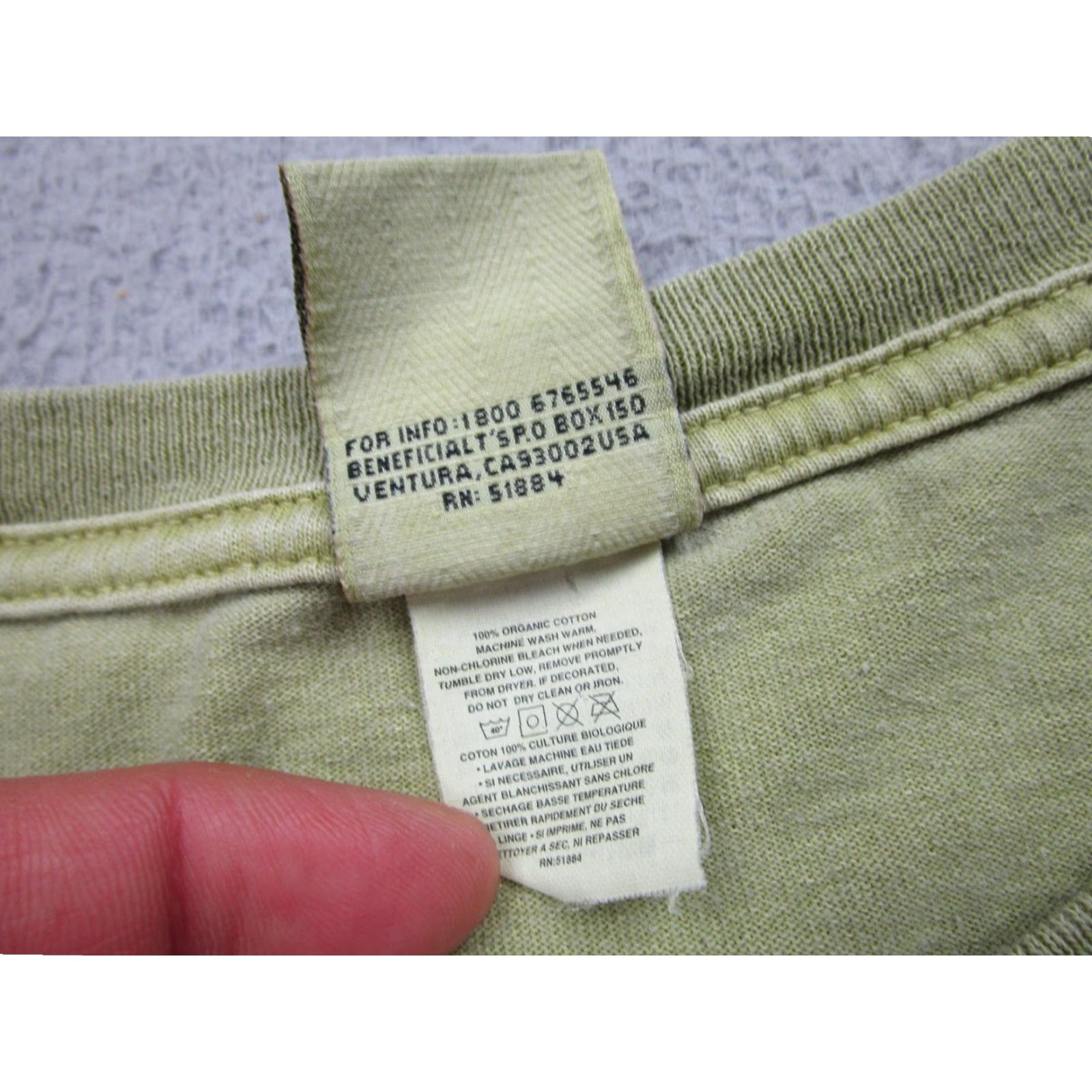 Vintage VINTAGE Beneficial T's Organic Cotton Shirt Mens Large Green Crew Neck Short Sleeve Ventura CA Size US L / EU 52-54 / 3 - 6 Thumbnail