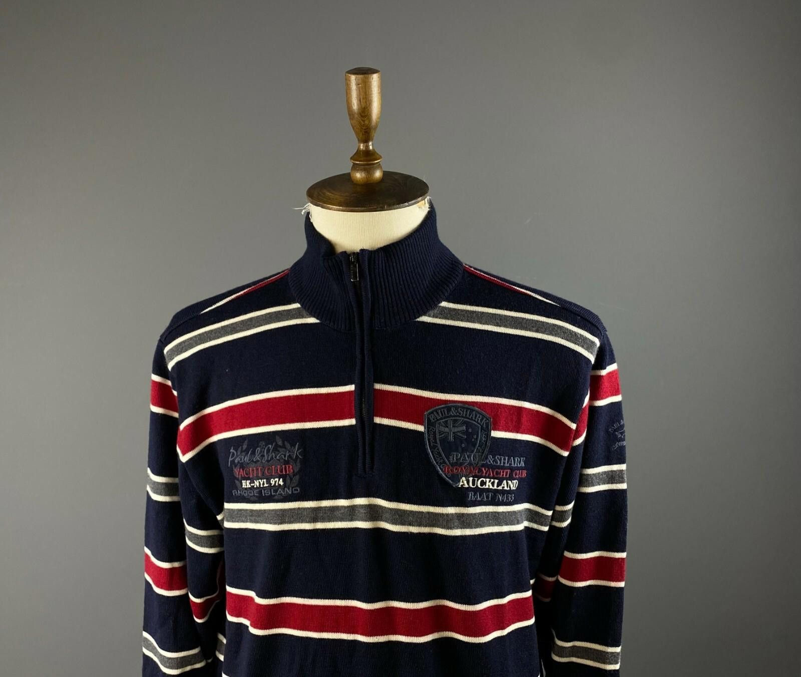 Paul & Shark Paul & Shark Yachting Cool Touch Blue Stripe Jumper Size L Size US L / EU 52-54 / 3 - 2 Thumbnail