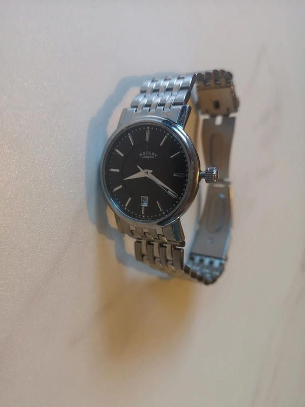 Designer Rotary black dial stainless steel watch Size ONE SIZE - 2 Thumbnail