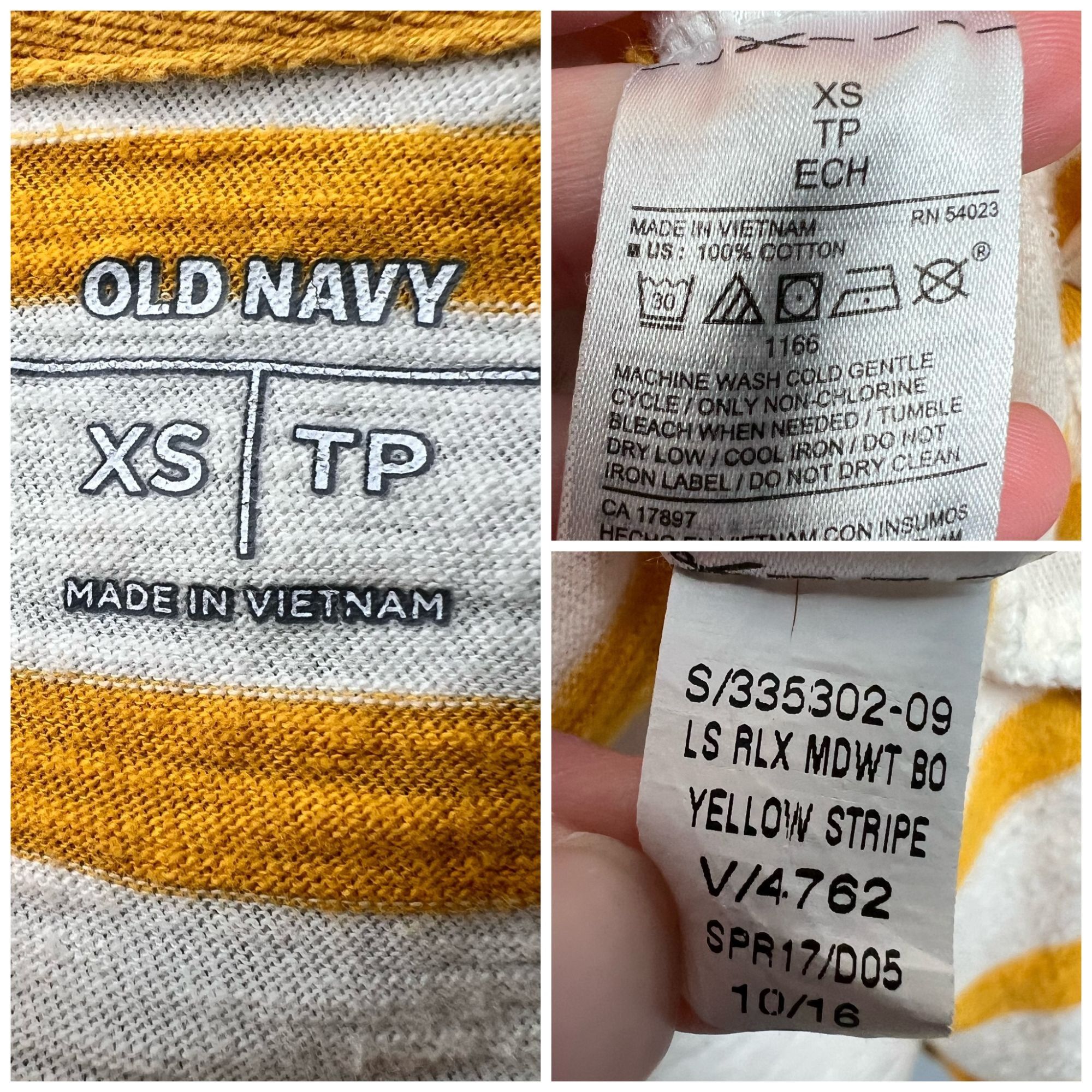 Old Navy Old Navy 3/4 Sleeve Shirt Striped Relaxed Fit XS Size XS / US 0-2 / IT 36-38 - 3 Thumbnail