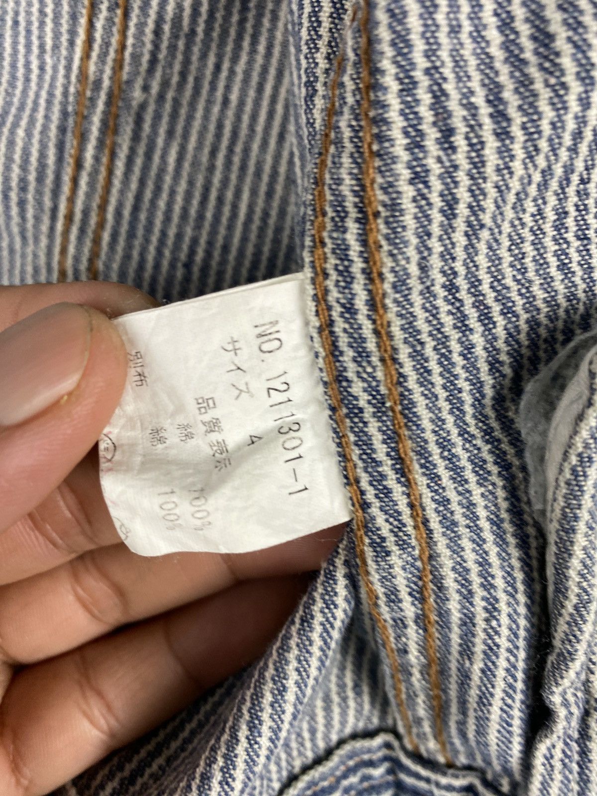 Issey Miyake Vintage Tete Homme Blue and White Striped Denim Jacket Size US M / EU 48-50 / 2 - 13 Thumbnail