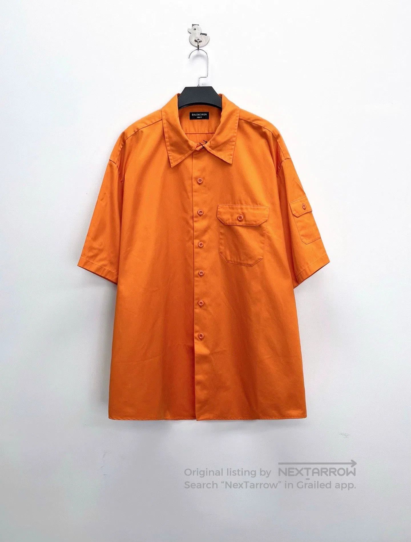 Balenciaga orange oversized short sleeve shirt jacket. Size US L / EU 52-54 / 3 - 1 Thumbnail