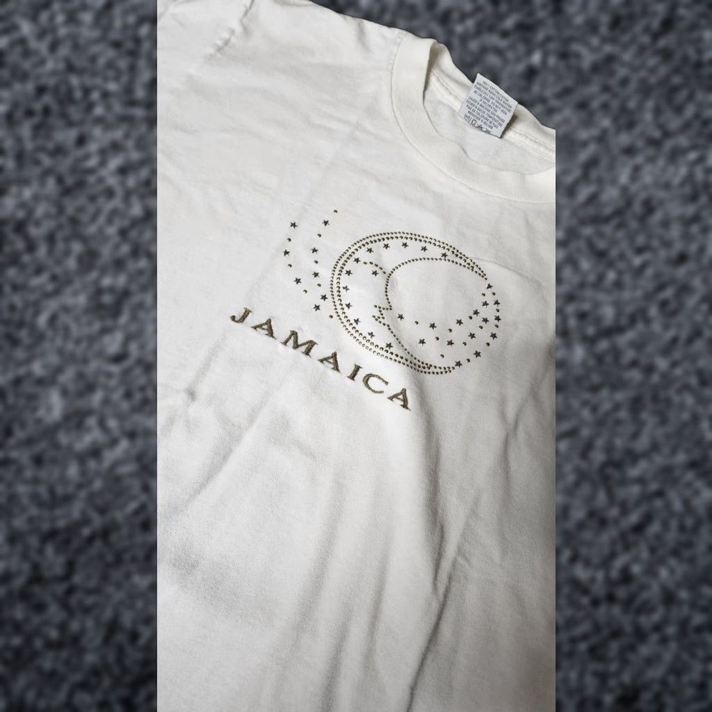 Gildan Vintage 90s Gildan Men's M Jamaica Moon and Stars Travel Souvenir T-Shirt Crew Neck Cotton Short Sleeve Retro Graphic 90s Men Size US M / EU 48-50 / 2 - 1 Thumbnail
