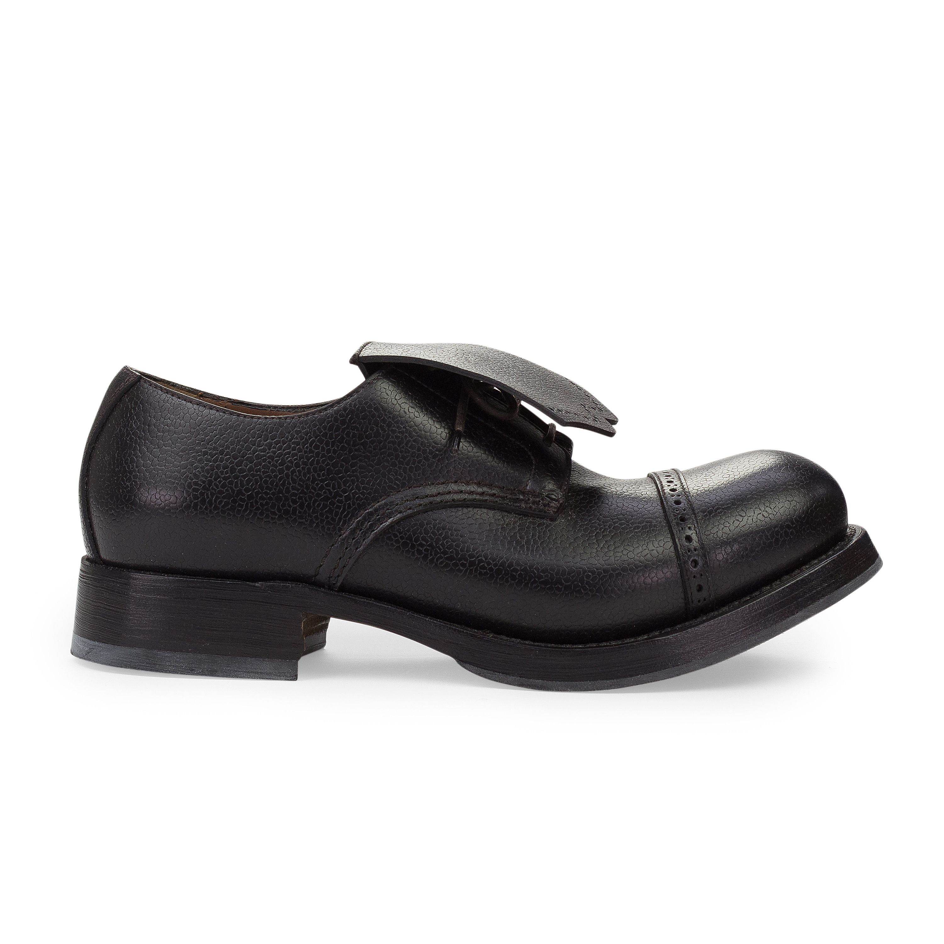 Ermenegildo Zegna BLACK FLAP OVER LACEUP OXFORDS SIZE 10 Size US 10 / EU 43 - 1 Thumbnail